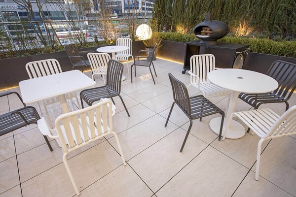 Sophisticated outdoor metal table and chair set