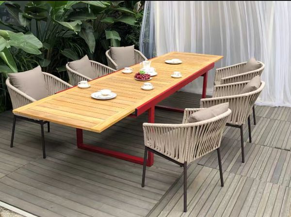 What type of dining set would you recommend for my barbecue area?