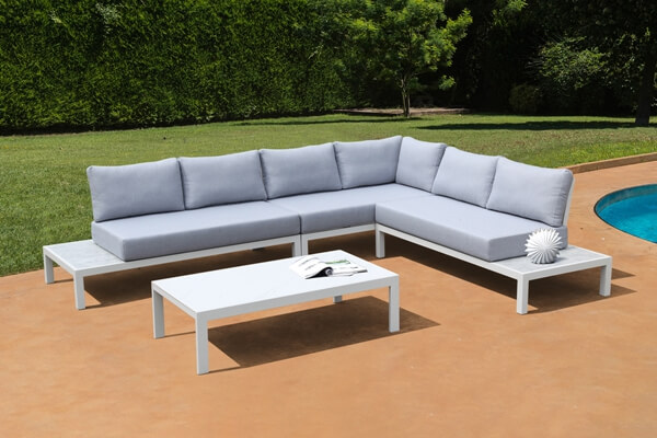 L Shaped Outdoor Sofa With Quick Dry Foam, Quick Dry Foam Outdoor Furniture