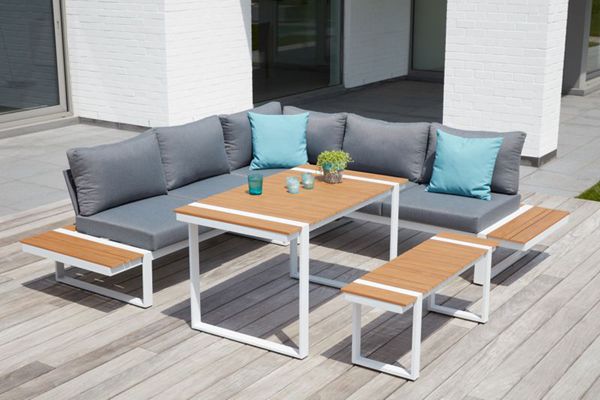 Outdoor Sofa Dining Set With Bench