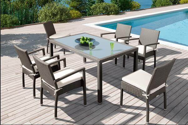 High quality wicker balcony dining set for 6