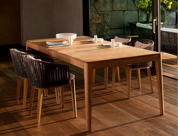 Outdoor dining set timber for 6