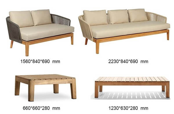 Outdoor sofa teak wood modern