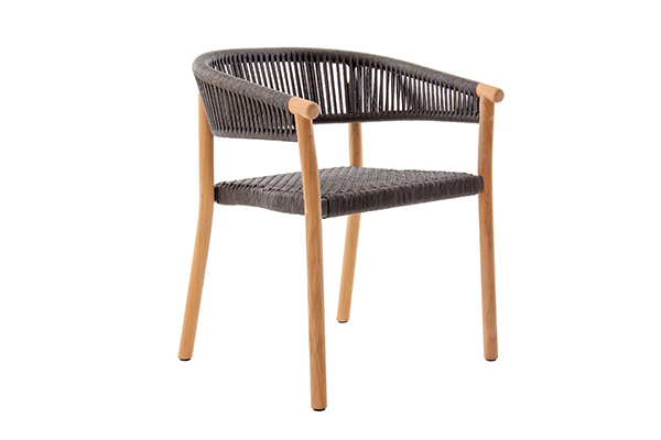 Patio Rope Chair with Teak Wood Frame