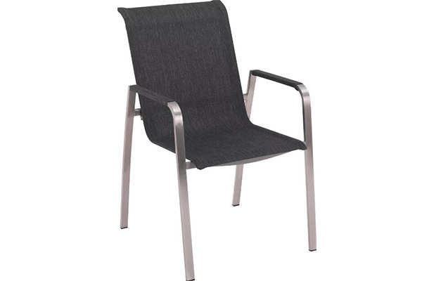 Outdoor stainless steel chairs with Batyline|Textilene