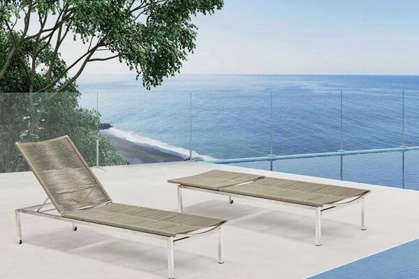 Stainless steel outdoor patio furniture|sunlounger