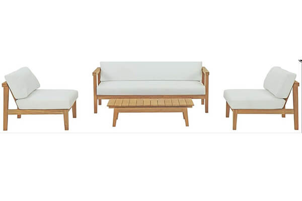 Outdoor Furniture Couch With Teak Wood, Teak Wood Outdoor Sofa Set