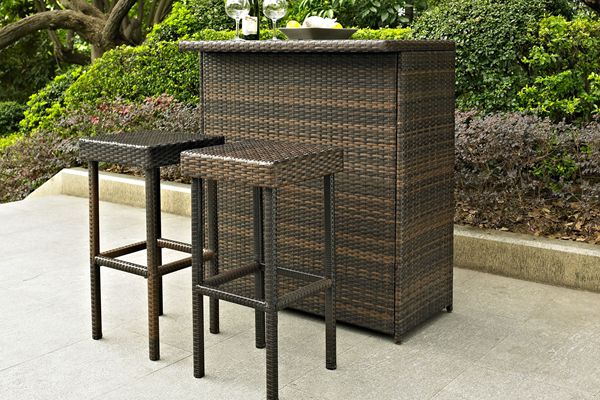 Palm Harbor 3 Piece Outdoor Wicker Bar Set