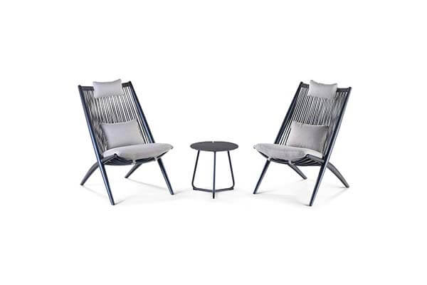 Outdoor Balcony Garden Set Rope Chairs 3 PCS HOT