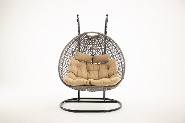 Double Hanging Swing Chair With Rattan