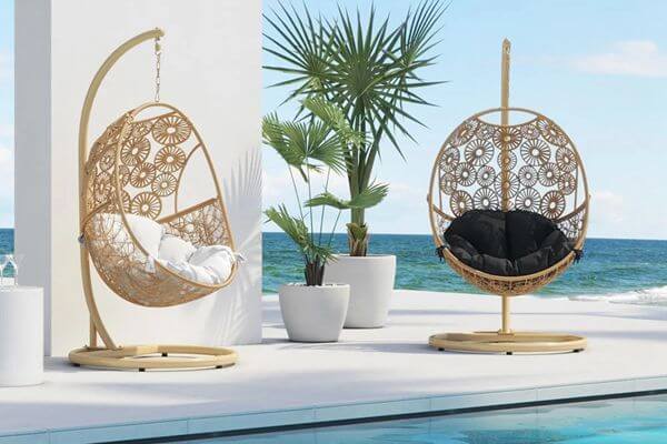 Outdoor Swing Chair Wicker With Stand