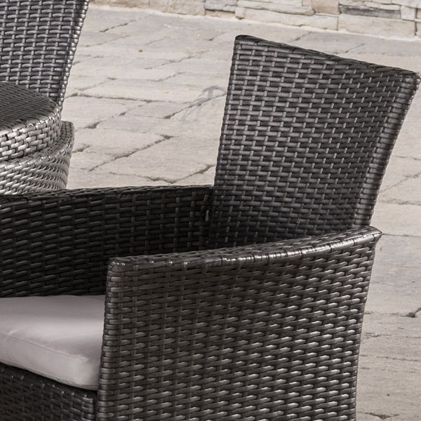 Outdoor 7-piece Oval Wicker Patio Dining Set with Cushions