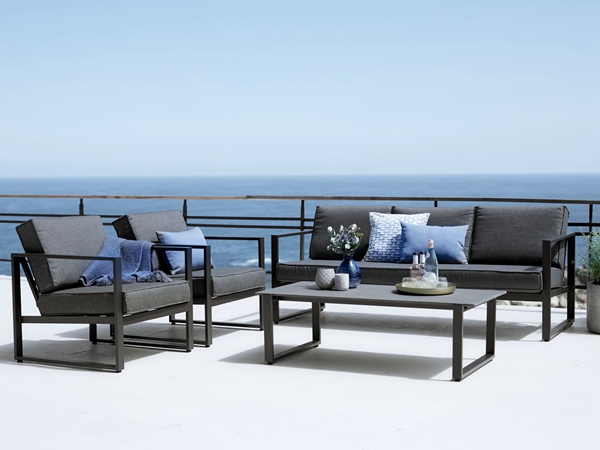 Metal Garden Sofa With Black