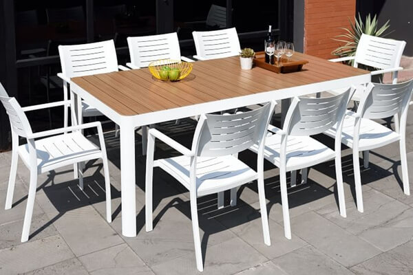 Outdoor Dining Table Set With Wood