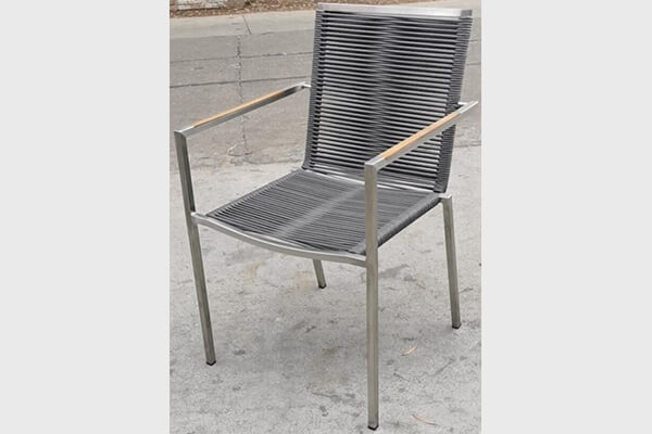 Steel Patio Chair With Rope Woven
