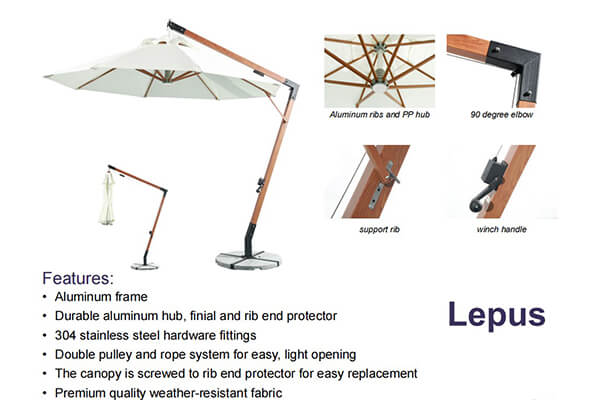 Wholesale commercial restaurant umbrellas for hotel and resort