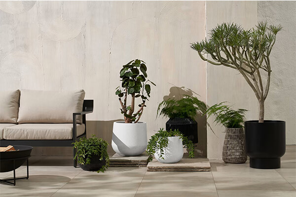 Outdoor indoor large round planters with terrazzo dia:40x34cm