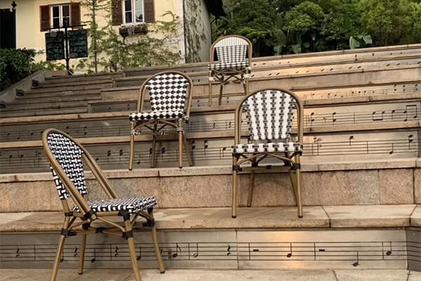 Aluminium cafe table and chairs starbucks outdoor chairs