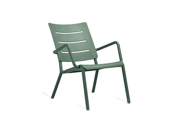 2023 Contemporary Aluminum Stackable Lounge Chair Outdoor Green Color