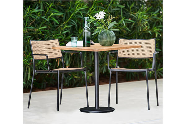 Folding patio table with teak|outdoor patio table and chairs
