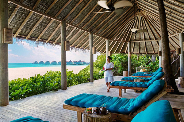 Commercial restaurant umbrellas hotel resort projects in Maldives