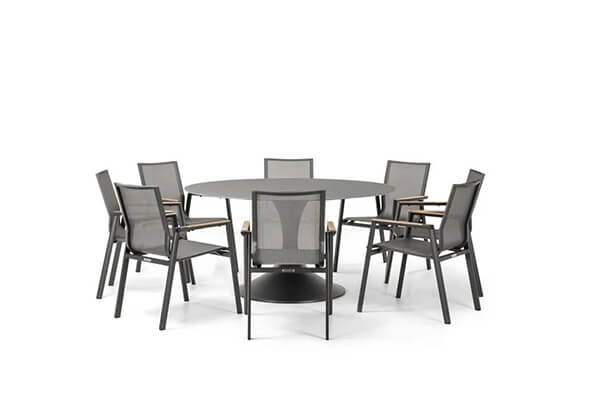 High end garden round dining set table with chairs wholesale in mallorca Spain