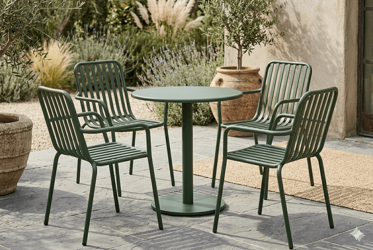 Canary islands Aluminum frame Round Bistro Table and Chairs